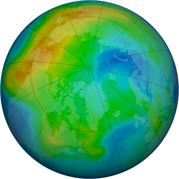 Arctic ozone map for 26 November 1998